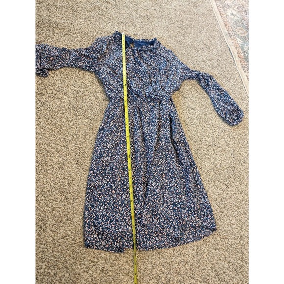 Banana Republic NEW Dress Blue Floral Size 0 Long Sleeve High Neck. - Picture 4 of 6